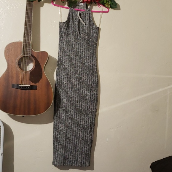 WANTMYLOOK dress maxi grey key _hole sweater - Picture 2 of 4